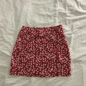 Red skirt With white flowers